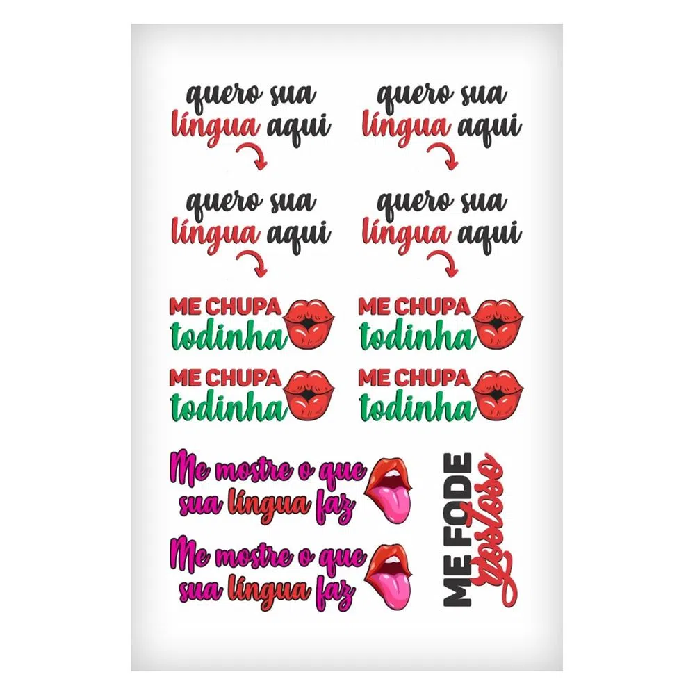 SEXY TATOO CARTELA DE TATUAGENS TEMPORÁRIAS UNIDADE
