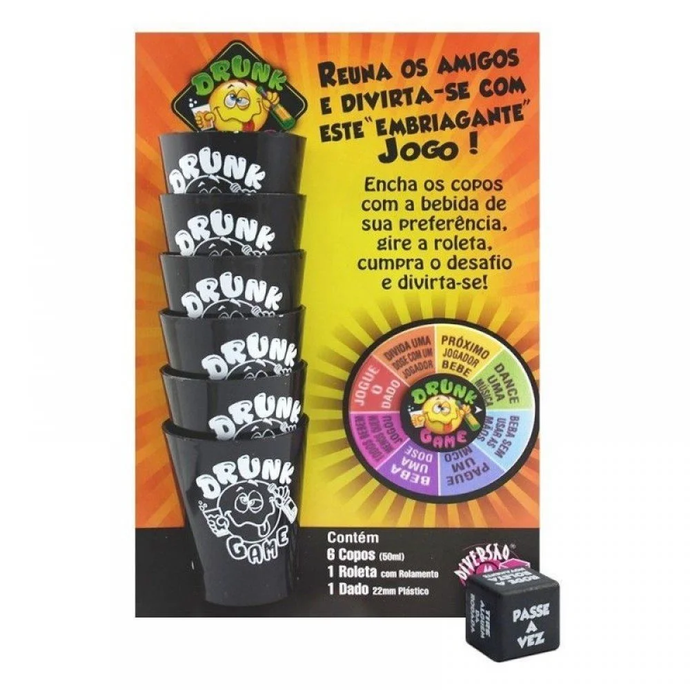 Drunk Game Jogo Roleta Com 06 Copos Diversão