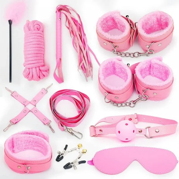 KIT SADO BONDAGE EROTICO COM 11 PECAS